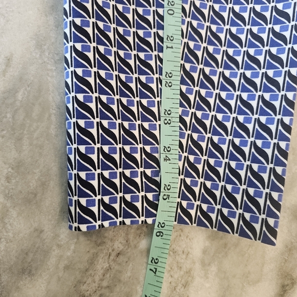 Dalia Collection Women’s Blue Geometric Print Capri Size 8 Cotton Blend - Picture 9 of 9